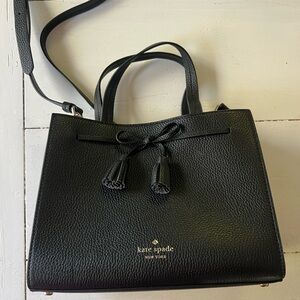 Kate Spade Black Leather Tote Bag crossbody NWOT